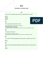 MCQ Endodontics Working Length PDF