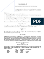 Experiment - 2: Aim: To Determine The Dissociation Constant of Weak Monobasic Acid Via PH Metrically