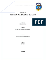 Gestion Del Talento Humano. Monografia