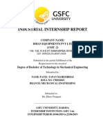 Internship Report of ISHAN EQUIPMENTS LTD