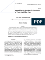 Desulfurization and Denitrification Technologies of Coal-Fired Flue Gas