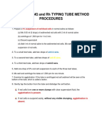 BLOOD TYPING and RH TYPING TUBE METHOD PROCEDURES