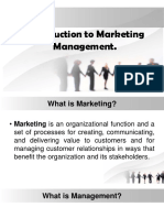 Introduction To Marketing Management