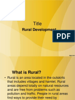 Rural and Urban Development Meaning