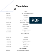 (Biology) : Time Table