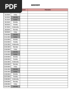 Schedule of Gate