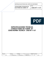 CNS-NT-11-07 Especificaciones Técnicas de Conductores de Cobre B.T PDF