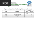 Report On Availability of Technology Relevant To The Strand: Schools Division Office of Isabela