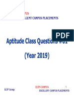 Aptitude Class Questions #01