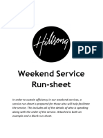 PassWeekend Service Runsheet