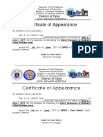 Cert. of Appearance