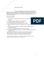 N.B. All Laboratory Accidents, However Minor, Must Be Reported To The Staff Member in Charge of The Class or To A Demonstrator