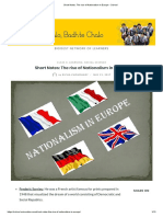 Short Notes - The Rise of Nationalism in Europe - School