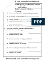 CBSE Class 5 Science Worksheets (16) - The Environment-Pollution