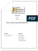 Topic-:Lexical Analyse Generator: Term Paper OF CSE-318