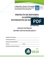 Primera Prueba de Avance de Ciencias Naturales-Segundo Año de Bachillerato 2019 PDF