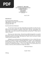 Letter From Prosecutor Deters To Judge Dinkelacker