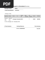 Flight Ticket - Chandigarh To Ahmedabad: Passenger's Name Status 1. Miss Kanika Malhotra Confirmed