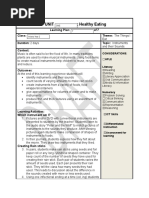 Unit: Healthy Eating: Learning Plan: Of7 Class: Theme: The Things I Topic: Instruments Context