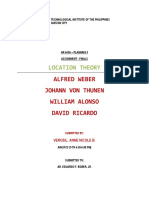 Location Theory: Alfred Weber Johann Von Thunen William Alonso David Ricardo