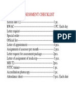 Assessment Checklist