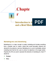 Chapte R: Introduction To Advertising and A Brief History