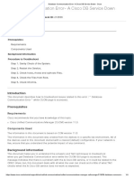 Database Communication Error - A Cisco DB Service Down - Cisco