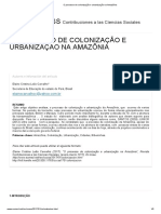 O Processo de Colonização e Urbanização Da Amazônia