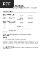 Chemistry: Scheme of Study