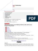 Paper Information: Optimizing Profit in Lace Baking Industry Lafia With Linear Programming Model