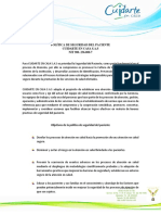 Politica de Seguridad Del Paciente PDF