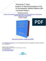 Analysis and Evaluation of Rubrics Symptoms of DR Kent S Repertory of Homeo