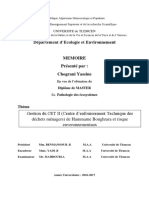 Gestion Du CET II (Centre D'enfouissement Technique Des Déchets Ménagers) de Hammame Boughrara Et Risque Enveronnementaux