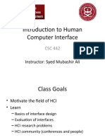 Introduction To Human Computer Interface: Instructor: Syed Mubashir Ali