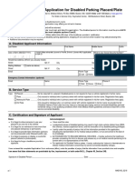 Application For Disabled Parking Placard/Plate: A. Disabled Applicant Information