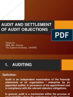 Settlement of Audit Objections