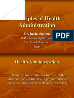 Principles of Health Administration: Dr. Rasha Salama