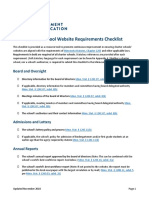 Charter School Website Requirements Checklist: Board and Oversight