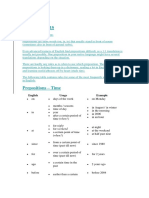 Prepositions - Time