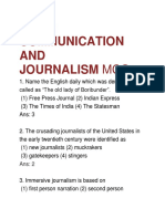 Mass Communication AND Journalism Mcqs