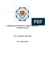 Critique Paper of The Movie "Poseidon" Directed by Wolfgang Peterson