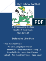 Cathedral High School Football: 3-3 Stack Against The Pass Rick Streiff Head Coach Adam Barth DC