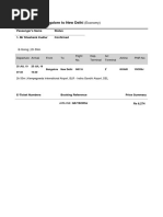 Flight Ticket - Bangalore To New Delhi: (Economy)