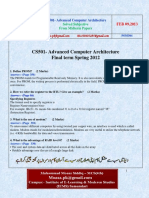 CS501-Advanced Computer Architecture Final Term Spring 2012