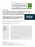 In Vivo Ameliorative Effects of Methanol Leaf Extract of Lawsonia Inermis Linn On Experimental Trypanosoma Congolense Infection in Wistar Rats