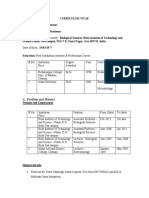 Curriculum Vitae: Position and Honors