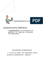  Questionnaire Design 