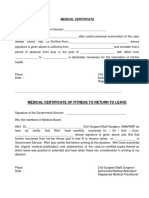 Medical Unfit and Fitness Certificate Formats - 19jan18 PDF