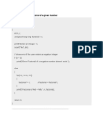 1) Program To Find Factorial of A Given Number