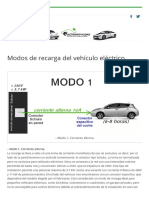 Modos de Recarga Del Vehículo Eléctrico